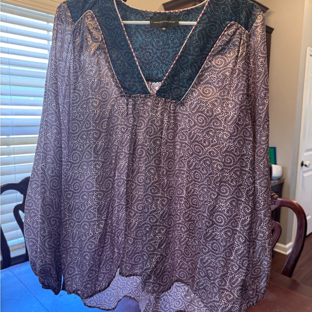 Women's Patterned Top by Abrand - Black and Blue
